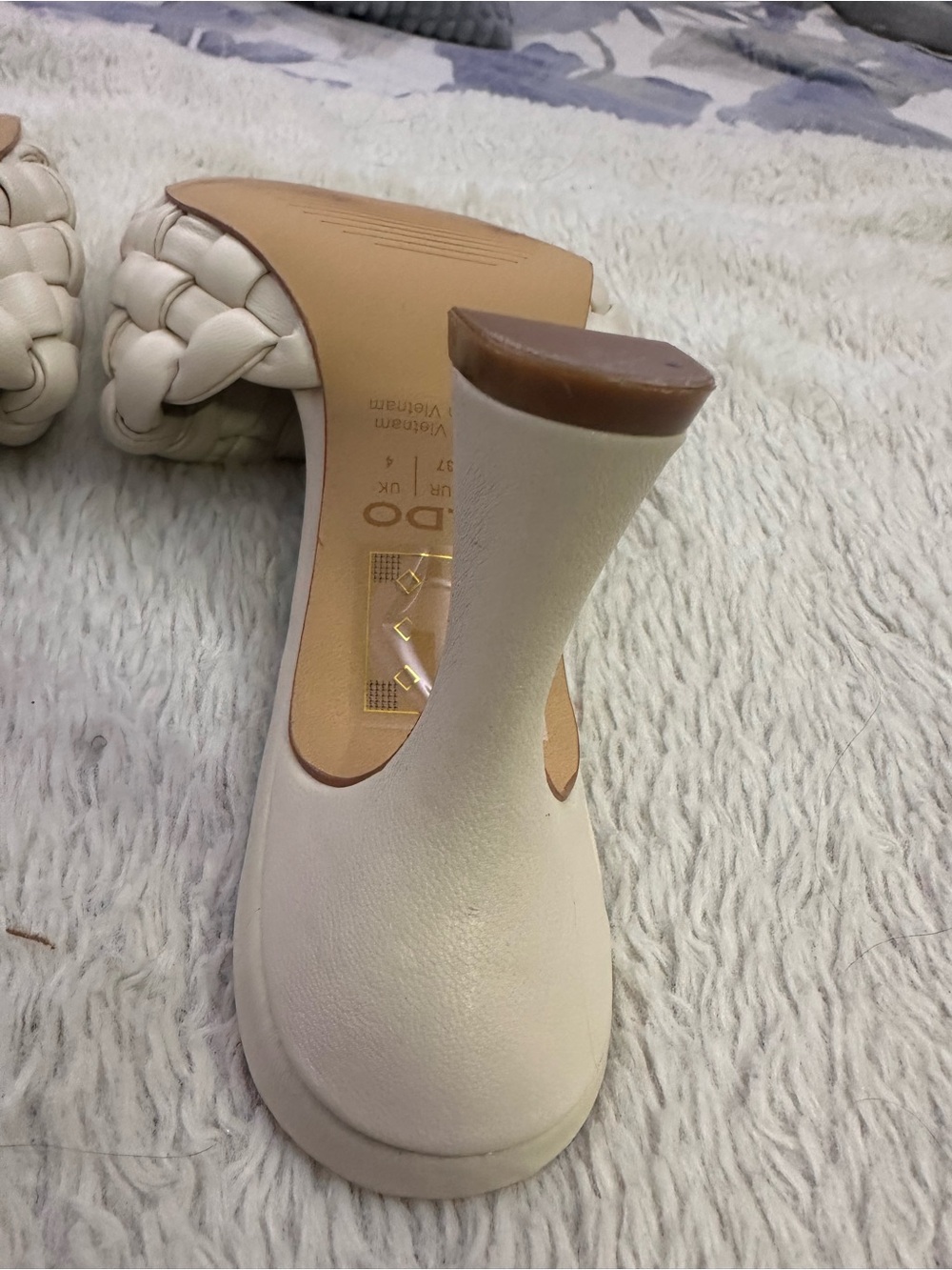 ALDO Women's Cream Braided Slide Heels Size 6.5 - Picture 6 of 6